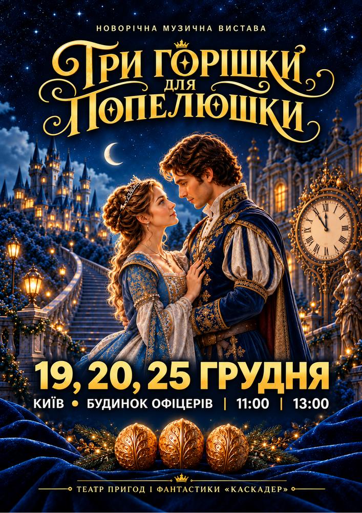 Новорічна музична вистава «Три горішки для Попелюшки» Київ