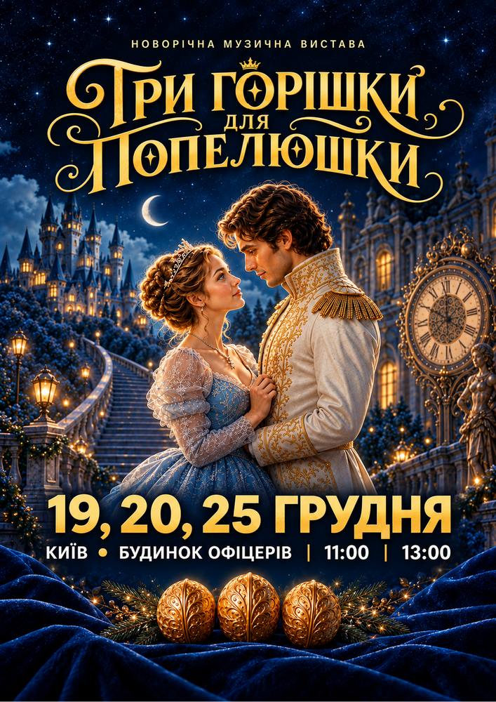Новорічна музична вистава «Три горішки для Попелюшки» Київ