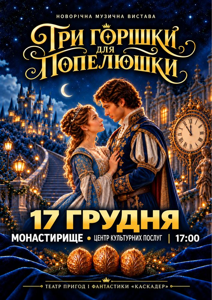 Новорічна музична вистава «Три горішки для Попелюшки» Монастирище
