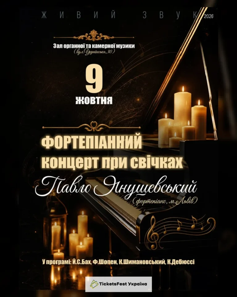Фортепіанний концерт при свічках. Павло Янушевський